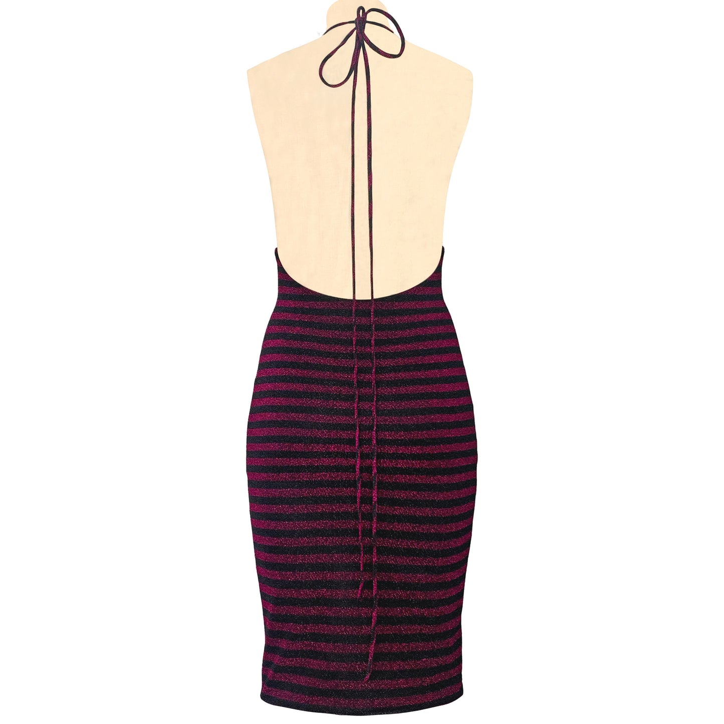 Lurex Striped Halter Dress